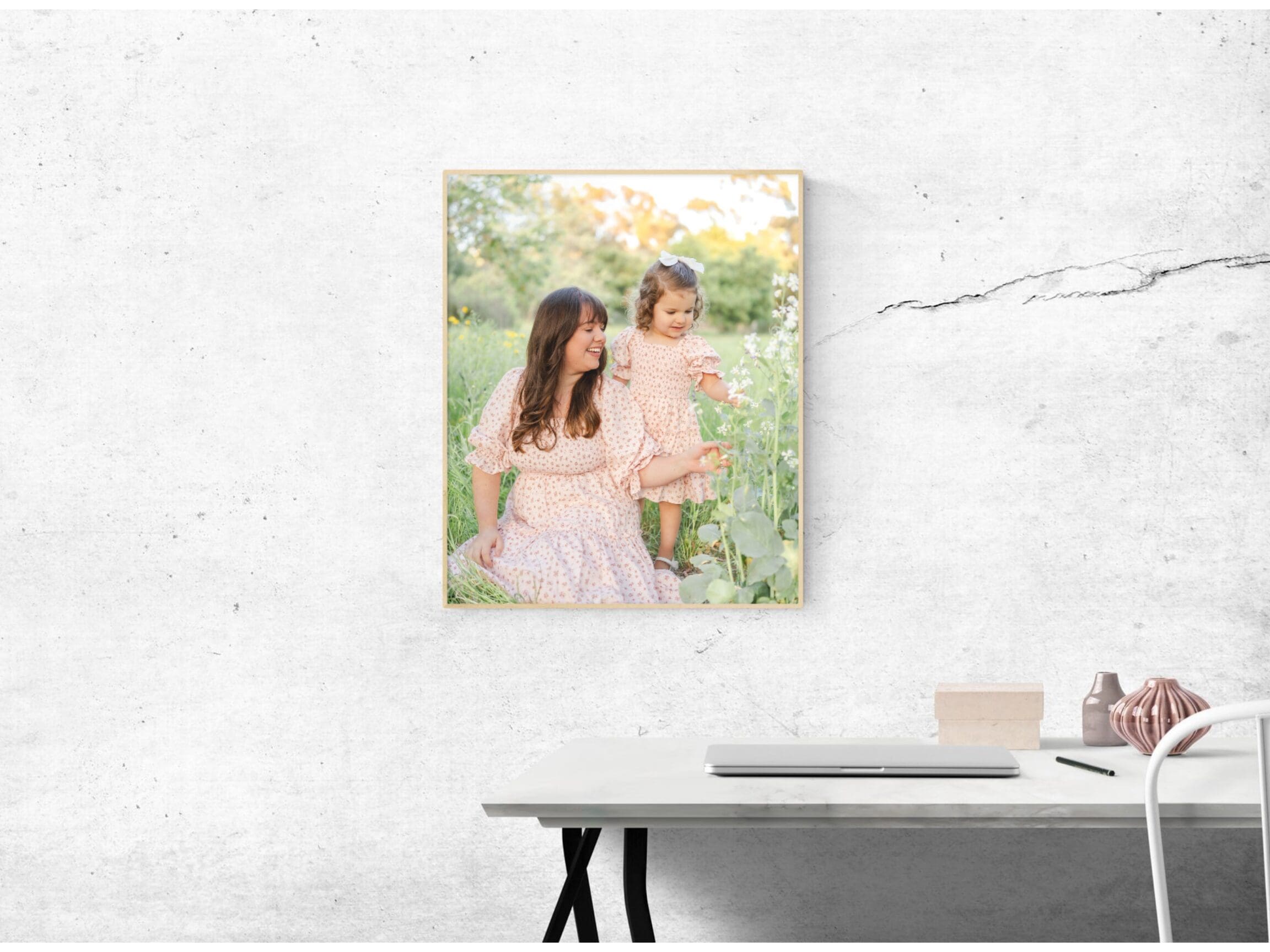 A collage of soft pastel photography images arranged in a horizontal layout against a white textured background.