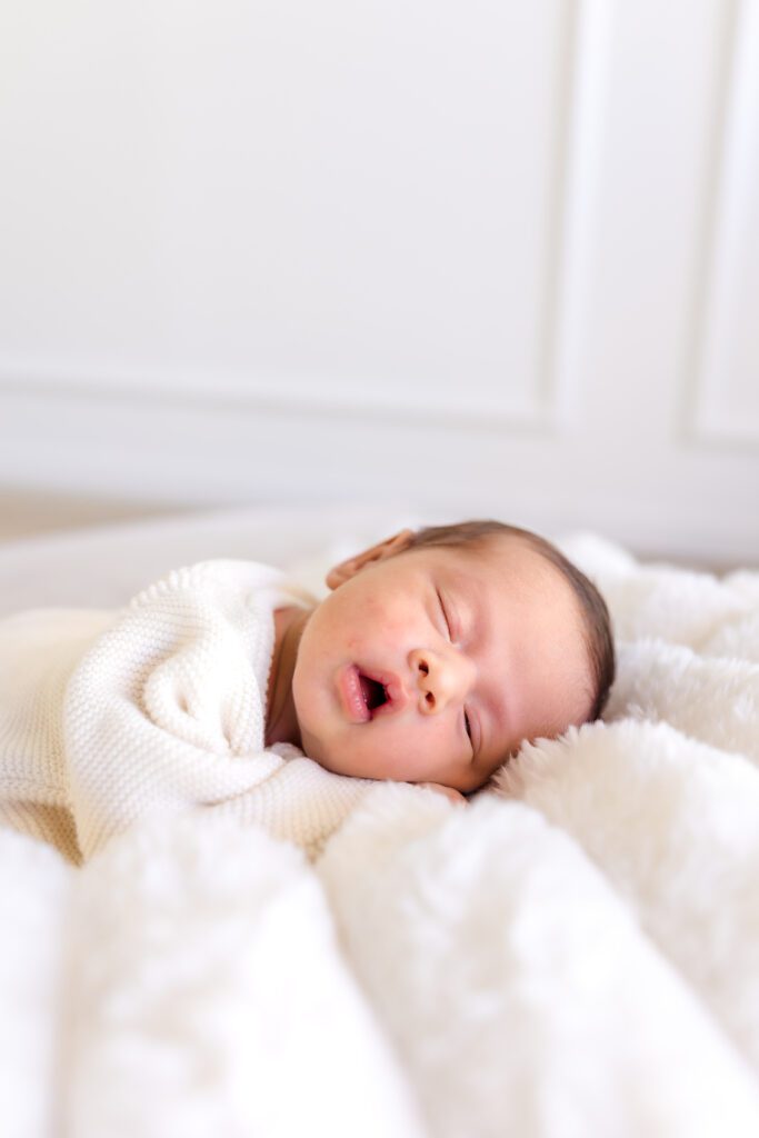 timeless newborn portrait from a luxury studio session at Spark Studios — the best newborn photographer in Huntington Beach and Orange County