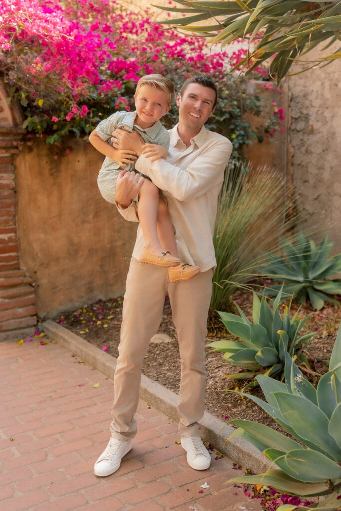 San juan capistrano mission stone wall family portrait