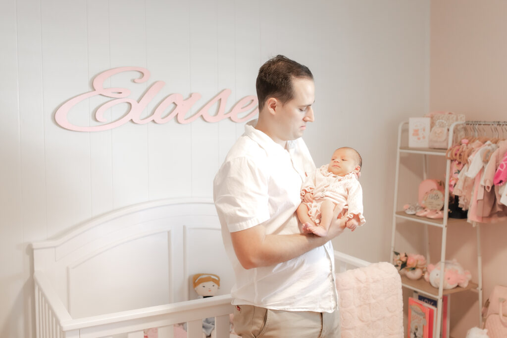 Newport beach newborn photographer dad