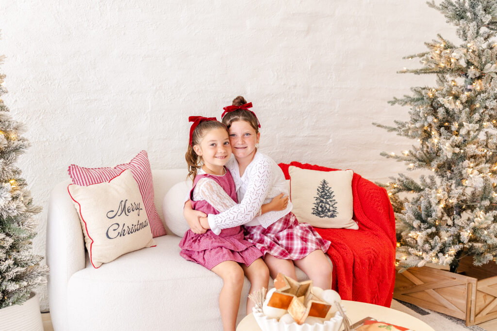 Cozy studio backdrop huntington beach family holiday portrait