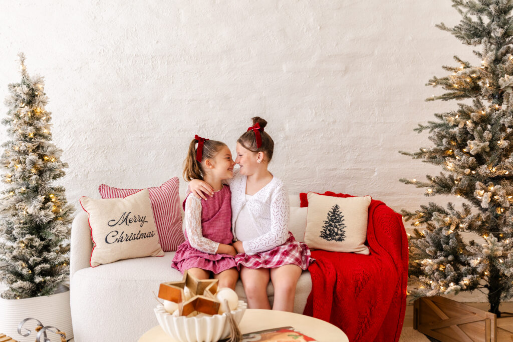 Elegant christmas portrait huntington beach family studio